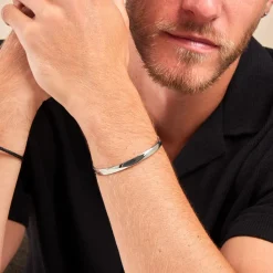 Histoire d'Or Bracelet Jonc Positano Acier Blanc New