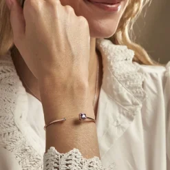 Histoire d'Or Bracelet Jonc Purple Mood Argent Rose Oxyde De Zirconium Clearance