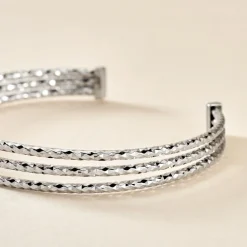 Histoire d'Or Bracelet Jonc Rachelle Argent Blanc Clearance