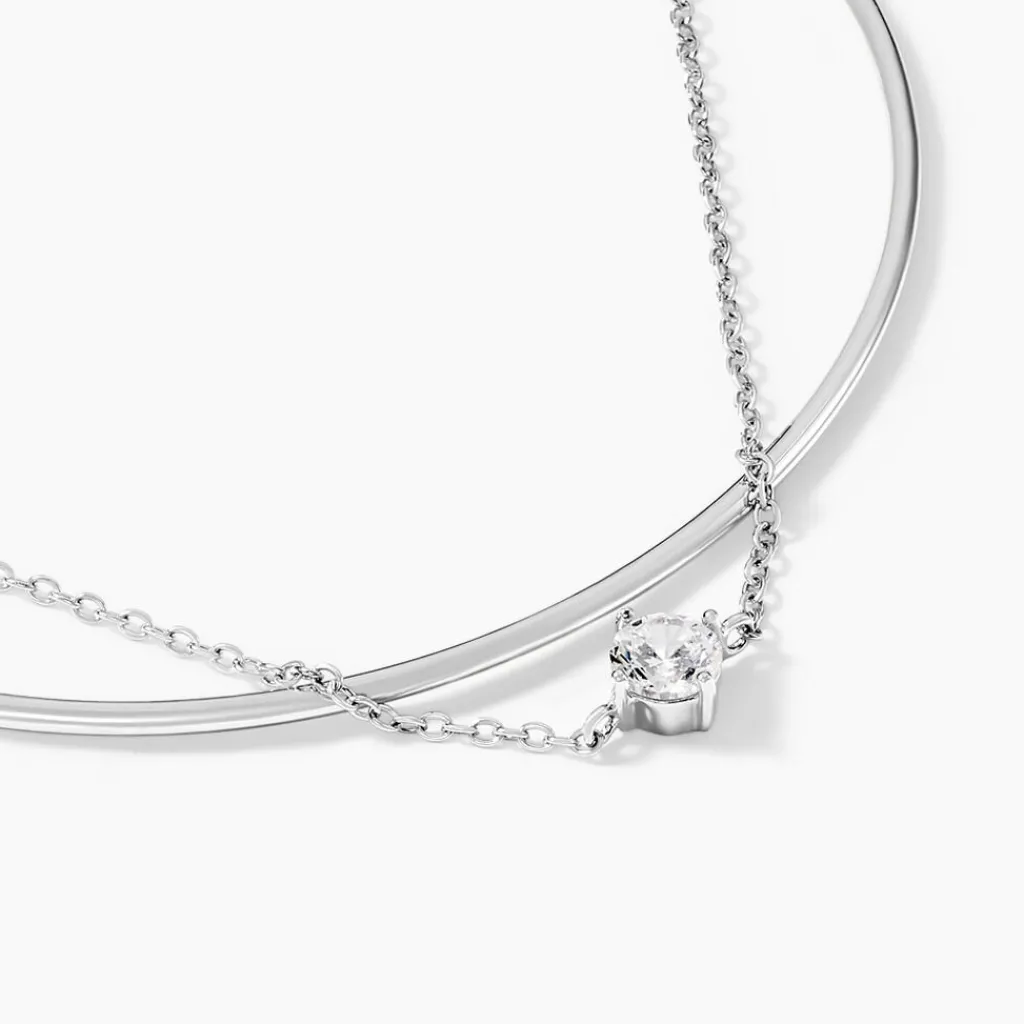 Histoire d'Or Bracelet Jonc Ruth De Zirconium argent blanc oxyde Best