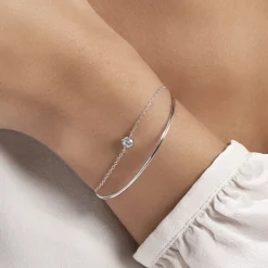 Histoire d'Or Bracelet Jonc Ruth De Zirconium argent blanc oxyde Best