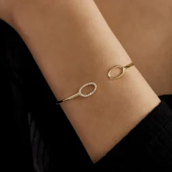 Histoire d'Or Bracelet Jonc Seth Or Jaune Oxyde De Zirconium Sale