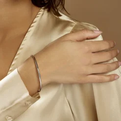 Histoire d'Or Bracelet Jonc Tabata Argent Blanc Hot