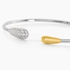 Histoire d'Or Bracelet Jonc Tiwa Argent Bicolore Oxyde De Zirconium Online