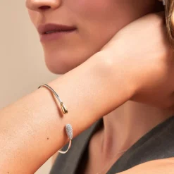 Histoire d'Or Bracelet Jonc Tiwa Argent Bicolore Oxyde De Zirconium Online