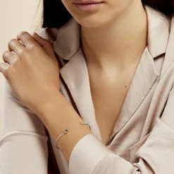 Histoire d'Or Bracelet Jonc Trilia Argent Blanc Outlet