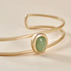 Histoire d'Or Bracelet Jonc Veina Plaqué Or Jaune Aventurine Clearance