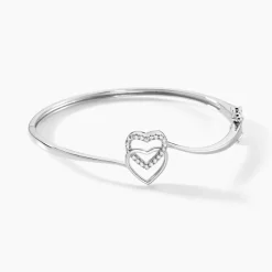 Histoire d'Or Bracelet Jonc Veronike Argent Blanc Oxyde De Zirconium Hot