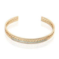 Histoire d'Or Bracelet Jonc Zoila Plaqué Or Pierre De Synthese Et Oxyde Discount