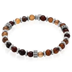 JOURDAN Bracelet Acier Gris Agate Sale