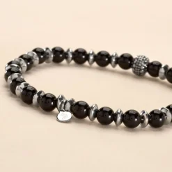 JOURDAN Bracelet Acier Gris Onyx acier gris onyx noir Hot