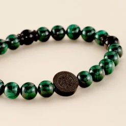 JOURDAN Bracelet Acier Noir Malachite New