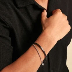 JOURDAN Bracelet Arpad Acier Argenté New