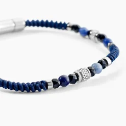 JOURDAN Bracelet Arttu Acier Argenté Sodalite Agate Sale