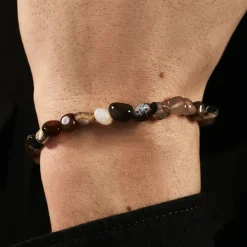 JOURDAN Bracelet Boreal Argent Blanc Jade argent blanc jade marron New