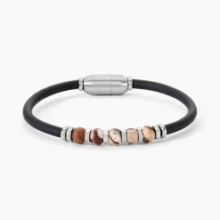 JOURDAN Bracelet Caoutchouc Noir Agate Best