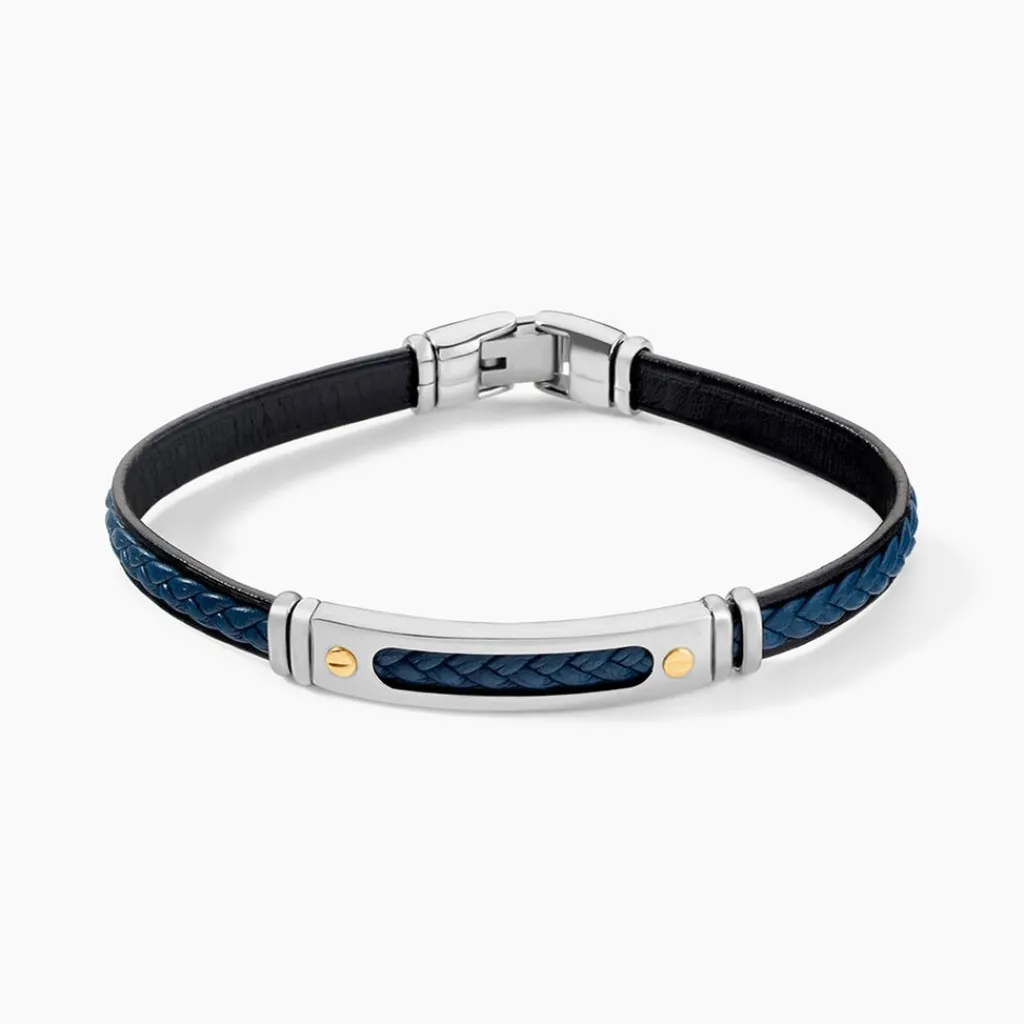 JOURDAN Bracelet Cuir Bleu Discount