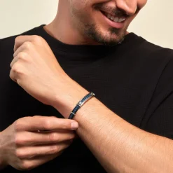 JOURDAN Bracelet Cuir Bleu Discount