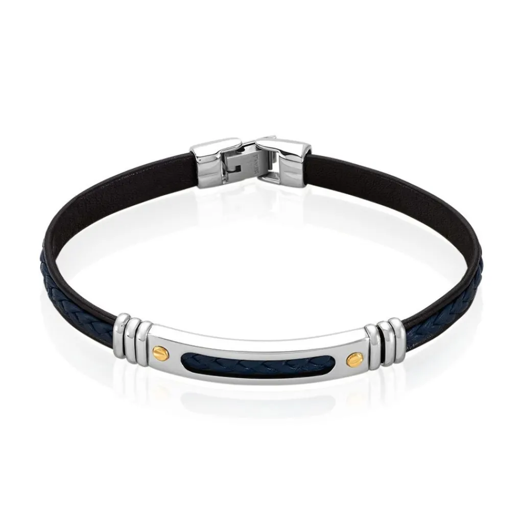 JOURDAN Bracelet Cuir Bleu Outlet