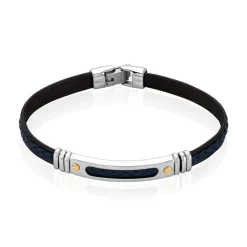 JOURDAN Bracelet Cuir Bleu New