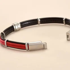 JOURDAN Bracelet Cuir Noir Outlet