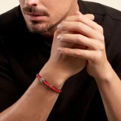 JOURDAN Bracelet Cuir Noir Outlet