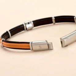 JOURDAN Bracelet Cuir Noir Clearance