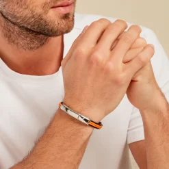 JOURDAN Bracelet Cuir Noir Clearance