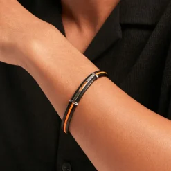 JOURDAN Bracelet Damayanti Cuir Noir Online