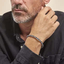 JOURDAN Bracelet Dixon Acier Blanc Discount