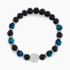 JOURDAN Bracelet Homme 1921 Acier Blanc 艙il De Tigre Onyx