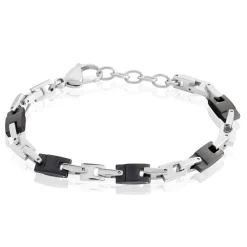 JOURDAN Bracelet Homme Black Beal Acier Argente Online