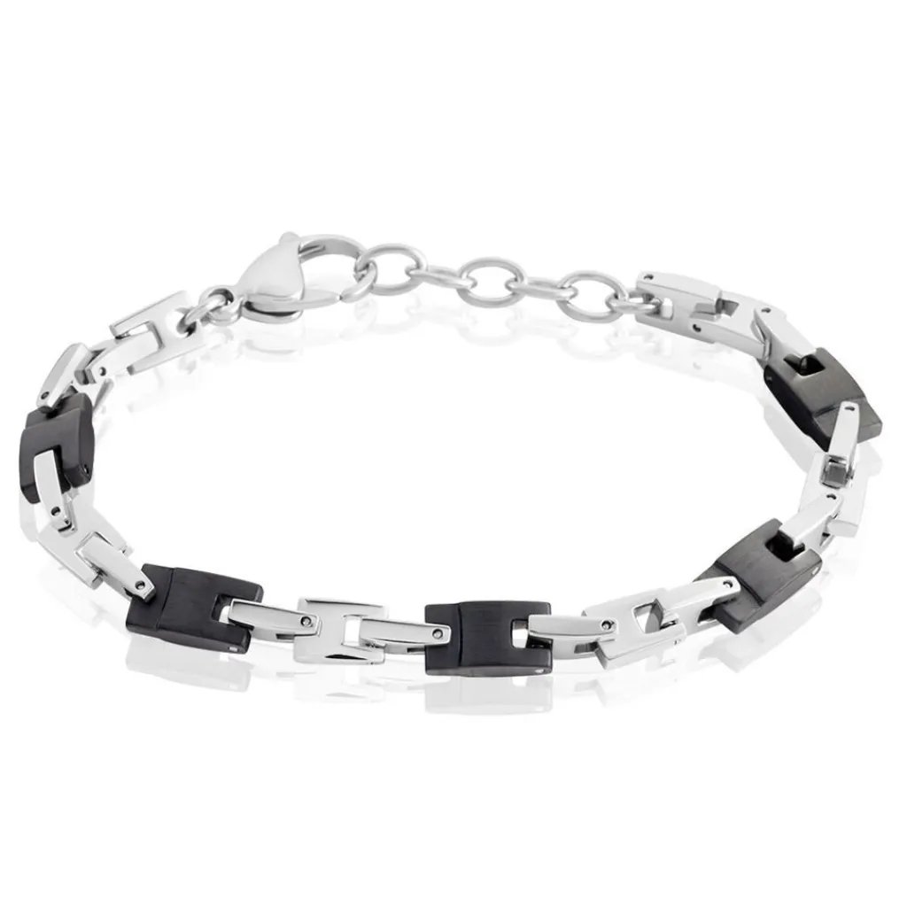 JOURDAN Bracelet Homme Black Beal Acier Argente Online