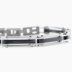 JOURDAN Bracelet Homme El Castillo Acier Bicolore Noir Et Blanc Outlet