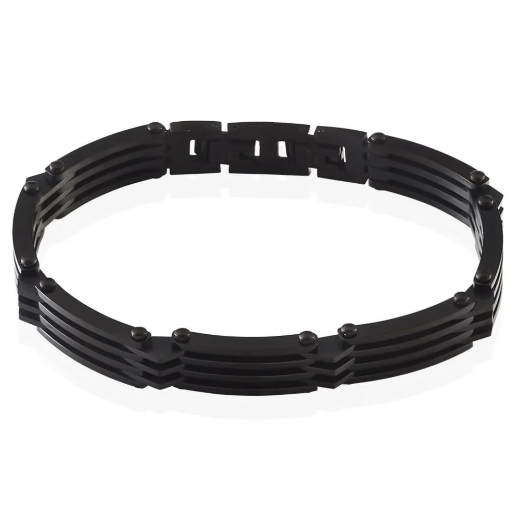 JOURDAN Bracelet Homme Rio Acier Noir