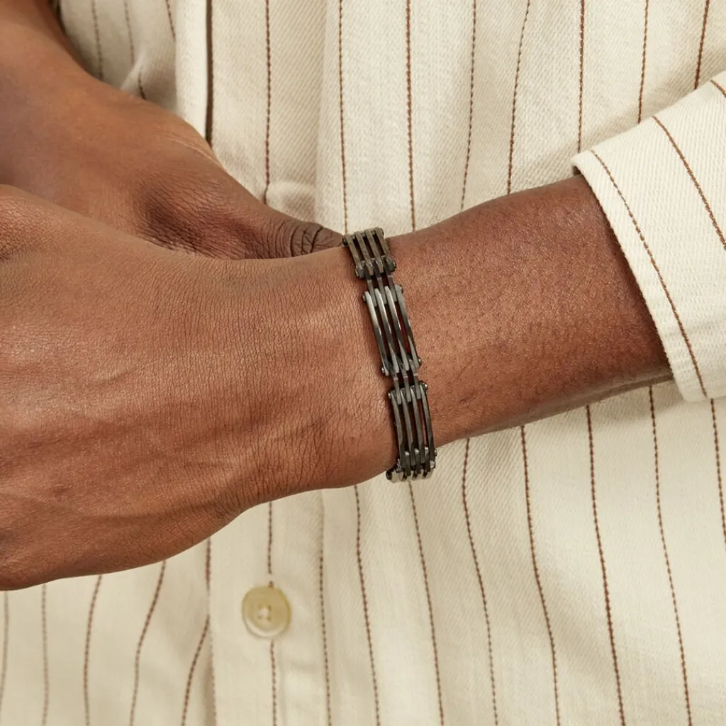 JOURDAN Bracelet Homme Rio Acier Noir