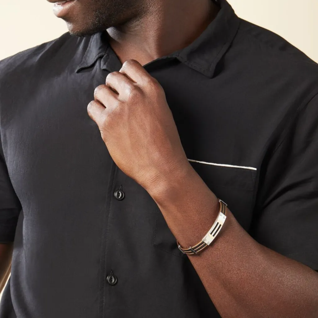 JOURDAN Bracelet Leonilde Acier Bicolore Sale