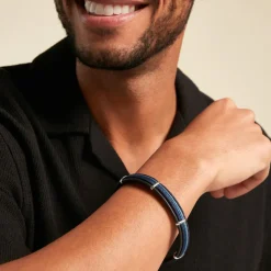 JOURDAN Bracelet Marin Cuir Multicolore Outlet