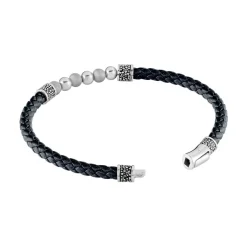 JOURDAN Bracelet Pheonix Cuir Noir Discount