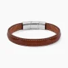 JOURDAN Bracelet Rupert Cuir Marron Hot