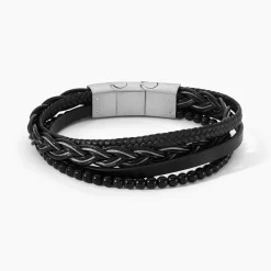 JOURDAN Bracelet Tex Cuir Noir Onyx Best