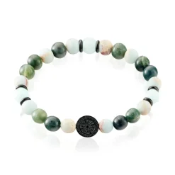 JOURDAN Bracelet Yasur Acier Noir Quartz Amazonite acier noir quartz vert Online