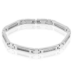 Histoire d'Or Bracelet Julien Acier Blanc Best