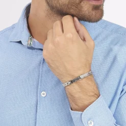 Histoire d'Or Bracelet Julien Acier Blanc Best