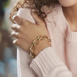 Histoire d'Or Bracelet Justinien Acier Doré