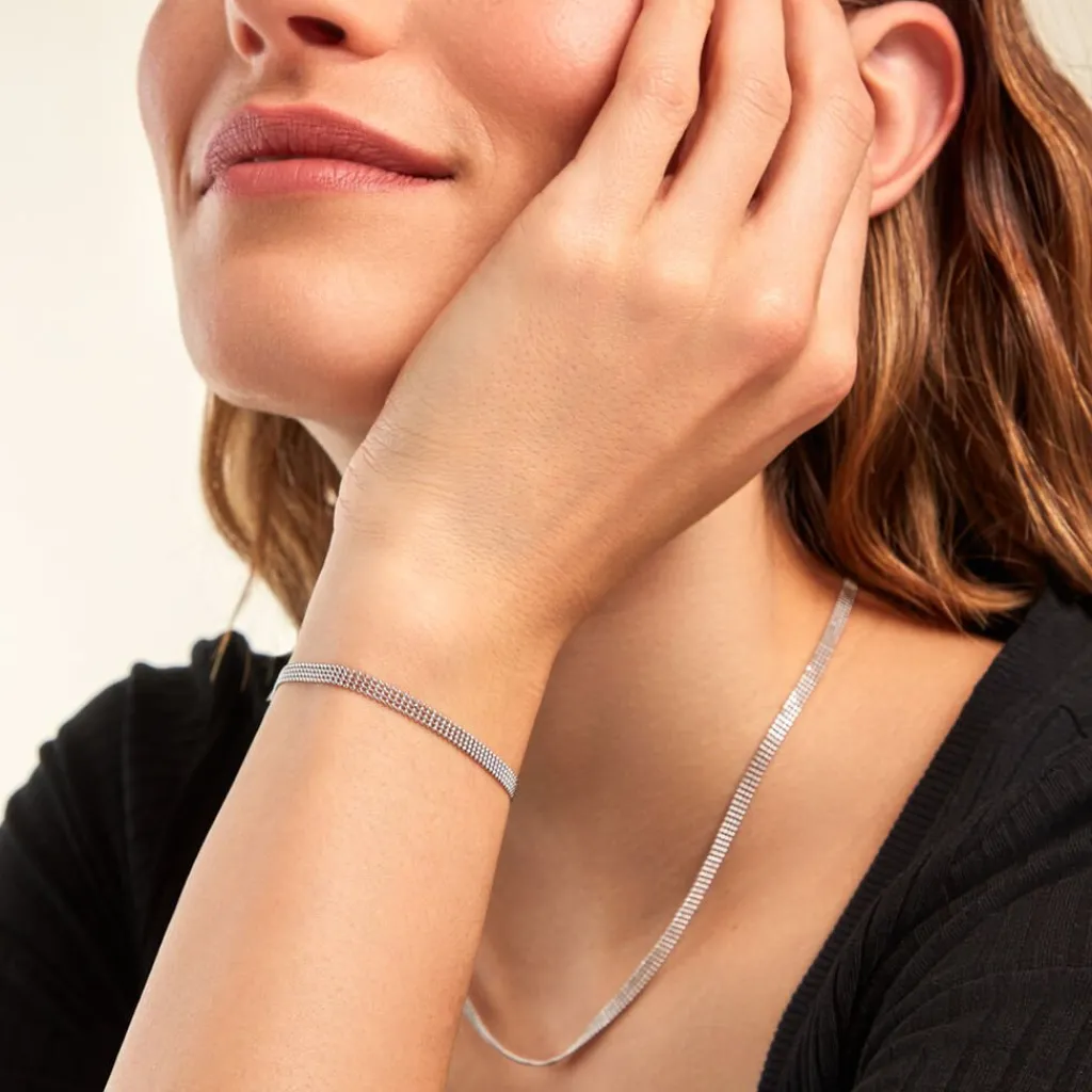 Histoire d'Or Bracelet Kelline Argent Blanc Discount