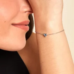 Histoire d'Or Bracelet Kelvyn Argent Blanc Oxyde De Zirconium argent blanc oxyde bleu sky Online