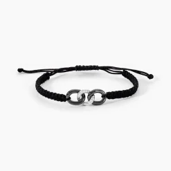 Histoire d'Or Bracelet Link Argent Blanc Oxyde De Zirconium Et Céramique argent blanc céramique noire Outlet