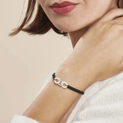 Histoire d'Or Bracelet Link Argent Blanc Oxyde De Zirconium Et Céramique argent blanc céramique blanche Best