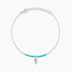 Histoire d'Or Bracelet Lottie Argent Blanc Turquoise Clearance